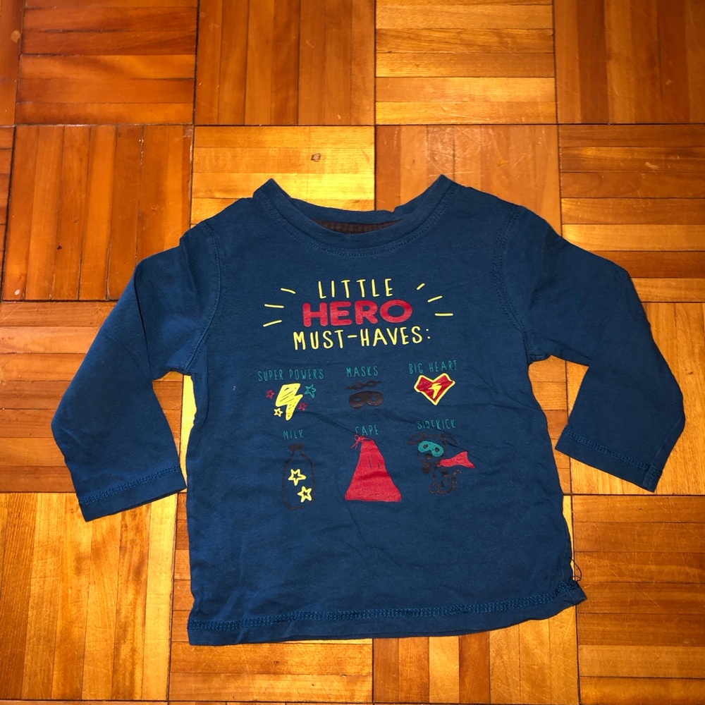 George Blue Long Sleeve Tee with Playful Graphics